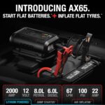 NOCO Boost+Air AX65: 2000A Jump Starter with Air Compressor Tyre Inflator – Starts 8.0L Gas & 6.0L Diesel – 67 SLPM Airflow Inflates 0–40 PSI in 2 Minutes - Image 7