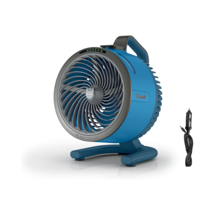 Shark FlexBreeze HydroGo Fan + Car Charger — Ultra-powerful portable fan that mists indoors & outdoors, 5 speeds, 2 bonus modes, & evaporative misting, Blueberry, FA052QBL