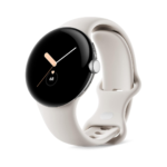 Google Pixel Watch - Android Smartwatch with Fitbit Activity Tracking - Heart Rate Tracking - Polished Silver Stainless Steel case with Chalk Active band - WiFi (Renewed)