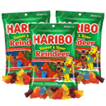 Haribo Reindeer Christmas Gummies, Sweet and Sour Candy, Stocking Stuffer Gifts, 4 Ounces (Pack of 3)
