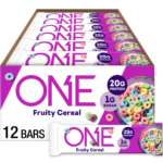 ONE Protein Bars, Fruity Cereal, Gluten Free with 20g Protein and 1g Sugar, Pantry Staples, 2.12 oz (12 Count), Packaging May Vary