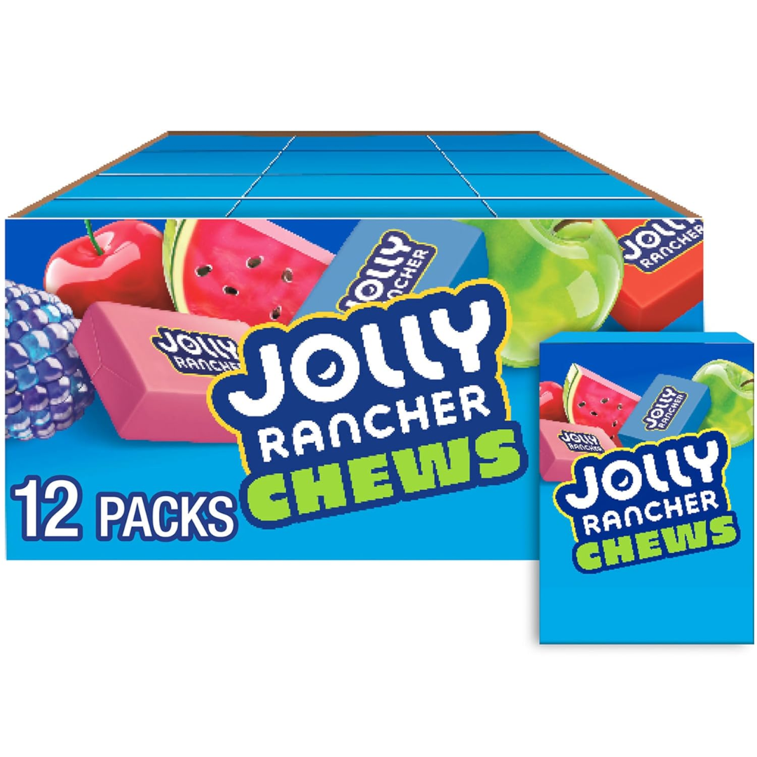 1 JOLLY RANCHER Chews Assorted Fruit Flavored Candy Box, 2.06 oz (12 Count) - Image 1