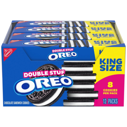 OREO Double Stuf Chocolate Sandwich Cookies, King Size, 12 Snack Packs (8 Cookies Per Pack) Visit the Oreo Store