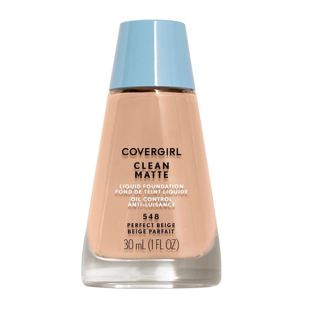 1 COVERGIRL, Clean Matte Liquid Foundation, Creamy Natural, 1 Ounce, 1 Count (packaging may vary) - Image 1