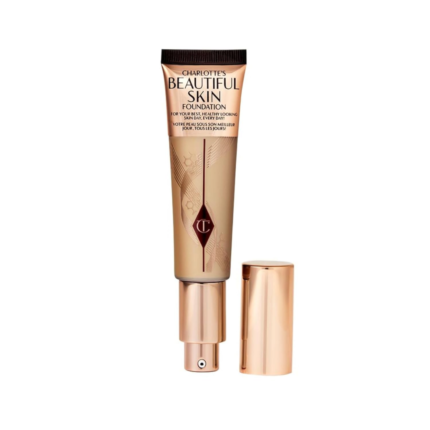 Charlotte Tilbury Beautiful Skin Medium Coverage Hydrating Foundation - Buildable Liquid Makeup for Instant Glow, Plumping Hydration & Lasting Skincare Benefits