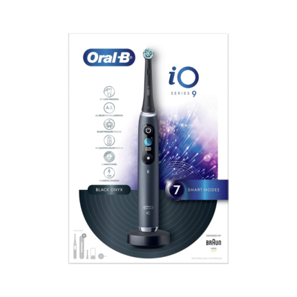 Oral-B iO9 Electric Rechargeable Toothbrush, 1 Black handle with revolutionary magnetic technology, Color Display, 7 Modes, 1 Premium Travel Case (UAE)