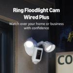 Ring Floodlight Cam Wired Plus (newest model), Outdoor home or business security with motion-activated 1080p HD video and floodlights, 2-pack, White