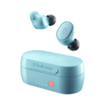 Skullcandy Sesh Evo in-Ear Wireless Earbuds, 24 Hr Battery, Microphone, Works with iPhone Android and Bluetooth Devices - Bleached Blue