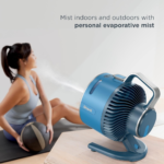 Shark FlexBreeze HydroGo Fan + Car Charger — Ultra-powerful portable fan that mists indoors & outdoors, 5 speeds, 2 bonus modes, & evaporative misting, Blueberry, FA052QBL - Image 2