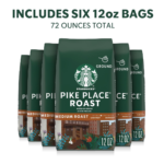 Starbucks Ground Coffee, Medium Roast Hot or Iced Coffee, Pike Place Roast, Six 12 oz Bags​ - Image 2
