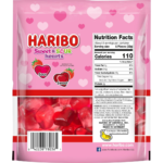 HARIBO Gummi Candy, Sweet & Sour Strawberry Hearts Gummy Candy, 9 Ounce Resealable Share Size Bag, Delicious Soft & Chewy Snacks, Valentine's Day Limited Edition - Image 2