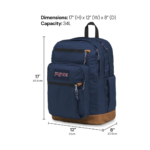 JanSport Cool Backpack, with 15-inch Laptop Sleeve - Large Computer Bag Rucksack with 2 Compartments, Ergonomic Straps, Grey Letterman - Image 2