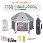 POP 'N GO PLAYPEN - Indoor & Outdoor Baby Playpen for Babies and Toddlers - Baby Beach Tent, Foldable, Portable W/Canopy, Travel Bag, & Mosquito Net - Pop Up Pack and Play Tent (Lavender) - Image 4