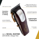 Wahl Professional 5 Star Series Magic Clip Cordless Hair Clipper, Stagger-Tooth Blade Professional Hair Trimmer with Attachments, 100+ Minute Run Time - Image 3