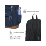 JanSport Cool Backpack, with 15-inch Laptop Sleeve - Large Computer Bag Rucksack with 2 Compartments, Ergonomic Straps, Grey Letterman - Image 3