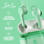 Skullcandy Indy Evo in-Ear Wireless Earbuds, 30 Hr Battery, Microphone, Works with iPhone Android and Bluetooth Devices - Mint - Image 3