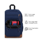 JanSport Cool Backpack, with 15-inch Laptop Sleeve - Large Computer Bag Rucksack with 2 Compartments, Ergonomic Straps, Grey Letterman - Image 4