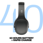 Skullcandy Crusher Evo Wireless Bluetooth Headphones with Extra USB-C Charging Cable, Multi-Sensory Bass, Noise Isolating Over-Ear Fit, 40 Hours Battery, Microphone for iPhone Android - True Black - Image 4