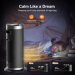 Space Heater,1500W Portable Electric Heaters for Indoor Use with Remote&Thermostat,4 Modes,12h Timer,90°Oscillation,Digital Display, PTC Fast Heating Ceramic Heater for Bedroom Office - Image 6