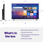 Roku Smart TV 2025 – 50-Inch Select Series, 4K HDR TV – RokuTV with Enhanced Voice Remote – Flat Screen LED Television with Wi-Fi for Streaming Live Local News, Sports, Family Entertainment - Image 7