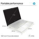 HP 2025 Student Business Laptop, Intel Processor N150(up to 3.6 GHz), 16G RAM, 128GB Storange, 14 Inch LED Screen,1 Year Office 365, Windows 11 Home,Silver,w/BTP Accessories - Image 7