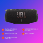 JBL Charge 6 - Portable Waterproof & Drop-Proof Bluetooth Speaker, Bold Pro Sound with AI Sound Boost, 28Hrs of Playtime, Built-in powerbank & Comes with a Sturdy/Removable Carrying Strap (Blue) - Image 8